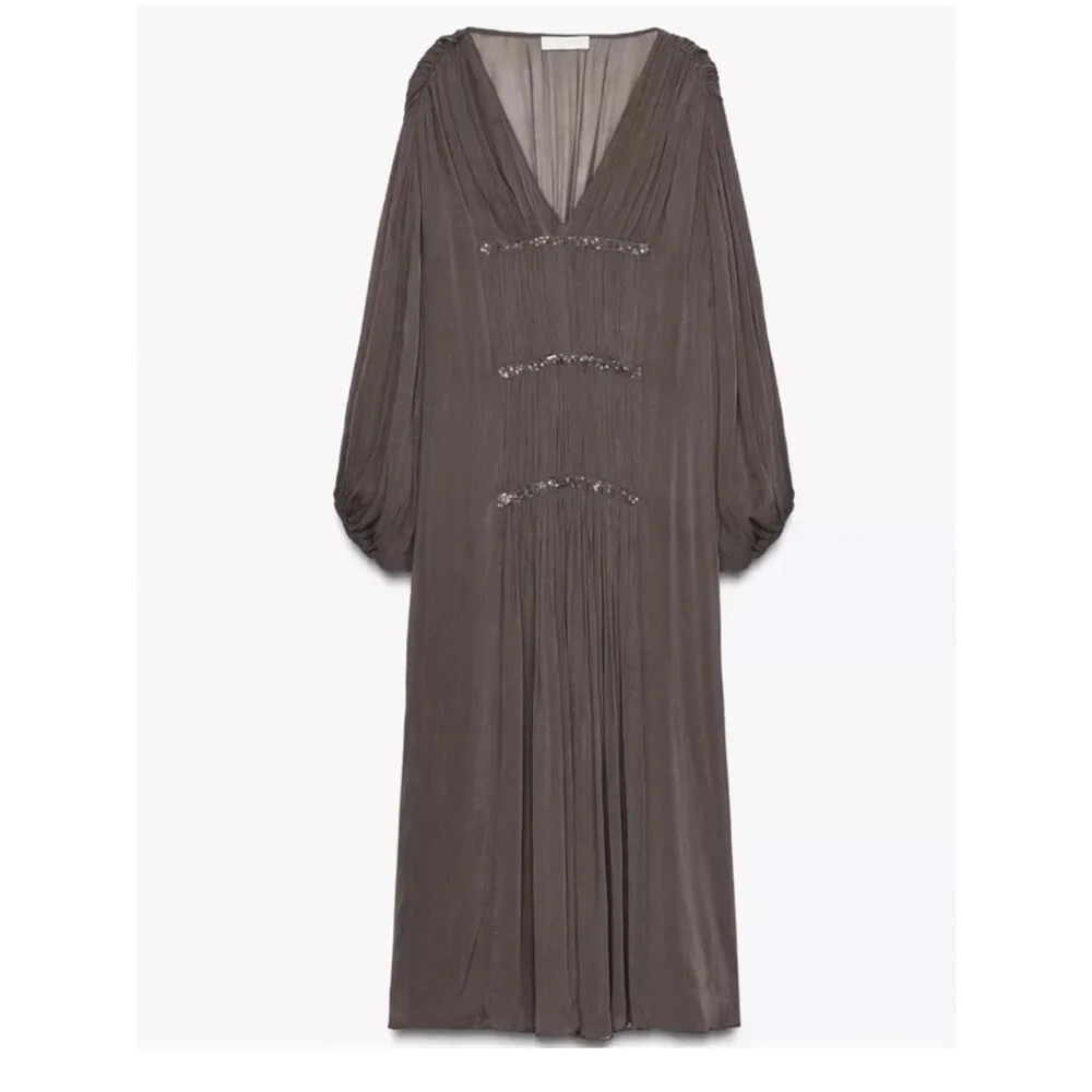 ZARA BEADED EMBROIDERED DRESS ZW COLLECTION - Picture 7 of 9